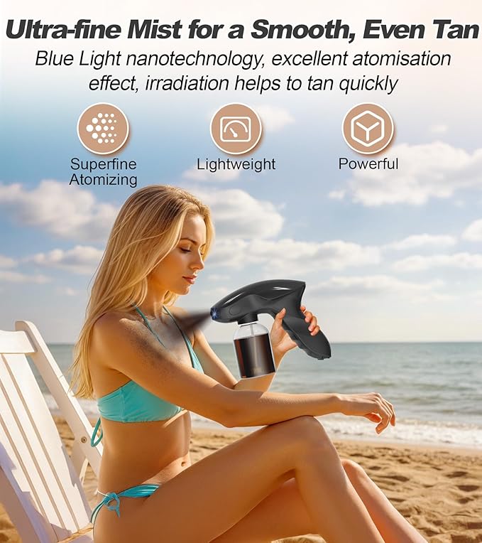 Spray Tan Machine, Spray Tan Gun, Even Spraying, Portable and Cordless Spray Tan Gun, Long Battery Time, One-touch Operation, At Home Spray Tan Machine/For Swimming Tanner Travel Beach Salon DIY Tan
