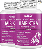 NuBest Hair Xtra - Hair Growth Vitamin for Faster Hair Growth | Natural Hair Thickening with Biotin, Zinc, MSM, B Vitamins, Choline - Hair Supplement, Hair Regrowth | 2 Months Supply
