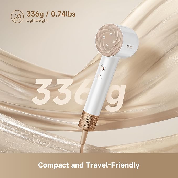 Dreame Glory Mix High-Speed Hair Dryer, Dual Voltage, 3 Magnetic Nozzles, Perfume Infusion, Customized Fragrant Drying, NTC Control, 300M Negative lons, 110,000RPM Motor, 336g Lightweight, White