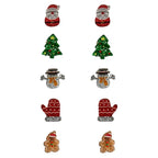 10PCS Mini Christmas Hair Claw Clips for Women-Christmas Tree and Gloves Gingerbread Snowman Stanta Claus Hair Accessories Cute Party Gifts for Girls