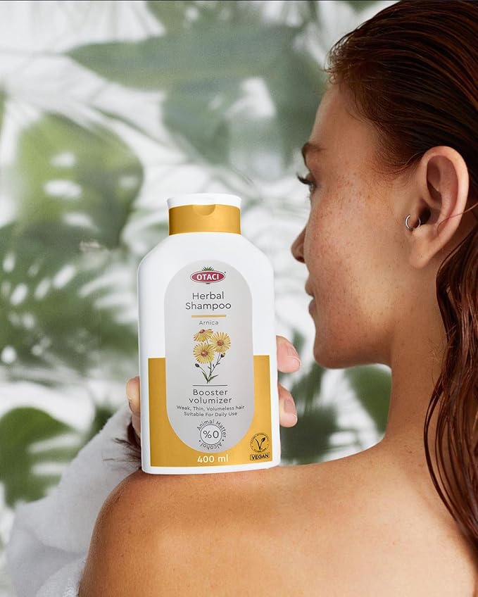 OTACI Herbal Strengthening and Volumizing Shampoo with Arnica, Everyday Use For Weak, Fine, and Flat Hair, Horsetail, Ginseng, Provitamin B5, No Paraben, No Silicon, No Alcohol 13.5 Fl Oz
