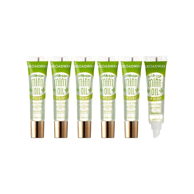 Ruby Kisses Broadway Vita-Lip Clear Lip Gloss (Mint Oil 6 Pack), Ultra-Hydrating & Soothing Formula with Vitamin Oils, High-Shine Non-Sticky Finish, Nourishing Glossy Lip Balm With Cooling Effect