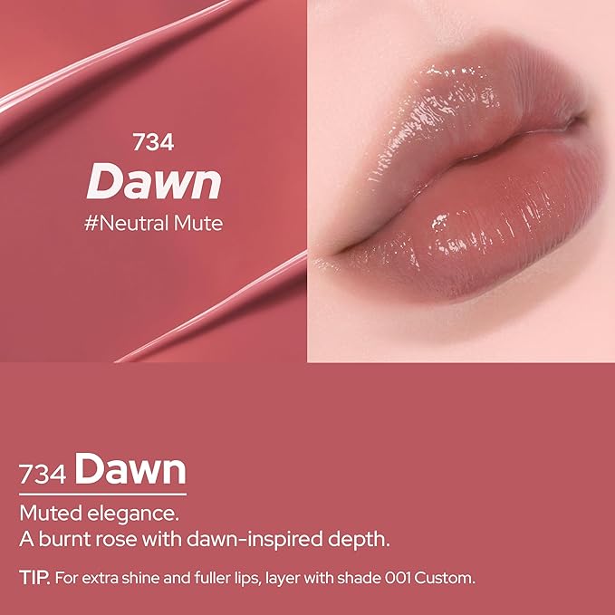 Unframed Hydro Blow Tint – 734 Dawn | Hydrating Gloss Lip Tint | 0.3 fl oz / 9 g | Korean Beauty Holiday Stocking Stuffer
