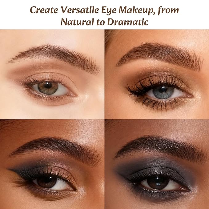 Nude Mini Eyeshadow Palette, 6 Colors Smoky Matte Taupe & Brown Neutral Eye Shadows, Highly Pigmented, Long-Lasting, Waterproof, Travel Size Makeup Palette with Mirror