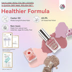 SAVILAND Quick Dry Nail Polish: 6Pcs Hot Sheer Color Fingernail Polish Set Neutral Solid Color Pink Nudes Glitter Nail Polish Kit Castor Oil Non Gel Nail Lacquer Finger Toe Nail Art Home DIY Gift Set