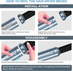 Hair Dryer Brush, Blow Dryer Brush with Attachments,110000 RPM Curly Twist 6 in 1 Air Style, Professional Ionic Hair Styling Tool, Left & Right Air Curler, Volumizer