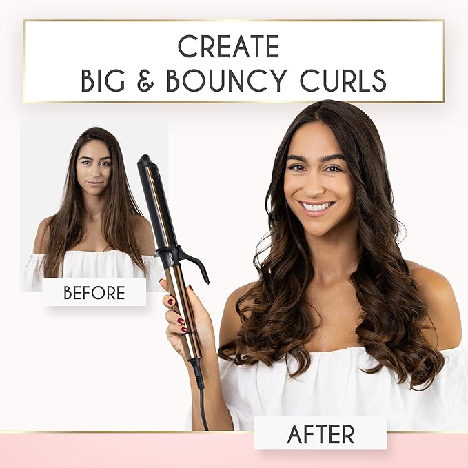 ELLA BELLA® Curling Iron 1.5" • Professional Hair Curler • 1.5 inch Curling Iron • Ceramic Curling Irons • Transform Your Look in Seconds • Suitable for All Hair Types • Say Goodbye to Heat Damage