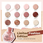 modelones Nail Polish Set 12 Colors Nude Brown Fall Nail Polish Set Champagne Gold Glitter Nail Polish Neutral Nude Pink Shimmer Fall Winter Brown Nail Gifts for Women Girl DIY Salon Home Manicure