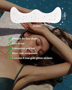 Body Face Glitter Rave Festival Pride Party Accessories - Rose Gold Waterproof Face Tattoos Speckles Makeup Patches for Women - 8 Counts