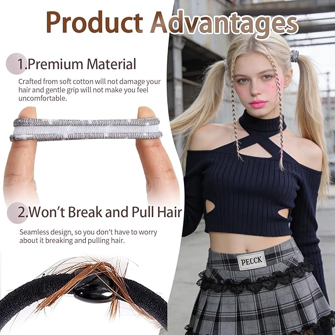 Bessrung 50 Pack Seamless Elastic Hair Ties for Women Girls, No Damage Ponytail Holders for Thin Thick Hair, Snag-Free Hair Bands for Women's Hair, Hair Accessories Christmas Gift(Chocolate brown)