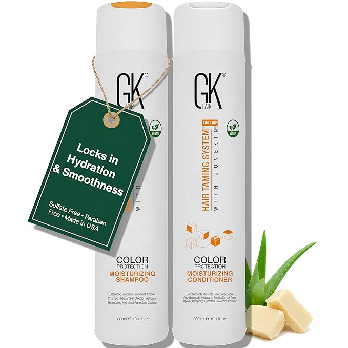 GK HAIR shampoo and conditioner set - Sulfate Free shampoo and Conditioner For Colored & Keratin Treated Hair-Made with Aloe vera, Parki Butter- Free of Parabens & Phthalates (10.1 Fl Oz)