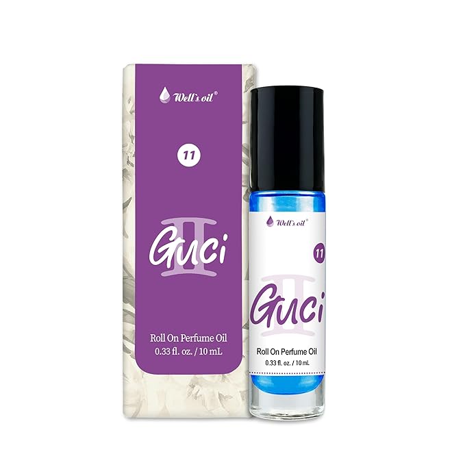 Well's Oil Roll-On Perfume Oil (Guci 2) | Long-Lasting | Paraben-Free | 0.33 Fl Oz / 10 ml