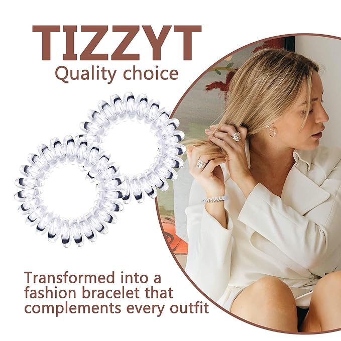 18 Pcs Women Ponytail Braid Hair Elastic No Crease Spiral Hair Ties, Girls Multi-color Waterproof Coil Hair Accessories (Small Hair Ties)