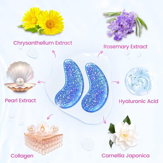Under Eye Patches (32 Pairs) - Collagen-Infused, Anti-Puffiness & Dark Circle Treatment - Luxurious Skincare for Under Eye Bags & Fine Lines, Gifts for Women