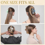 LuSeren 8 Pack Hair Clips for Women 4.3 Inch Large Hair Claw Clips for Women Thin Thick Curly Hair, Big Matte Banana Clips,Strong Hold jaw clips White Light Green Light Brown Light Gray