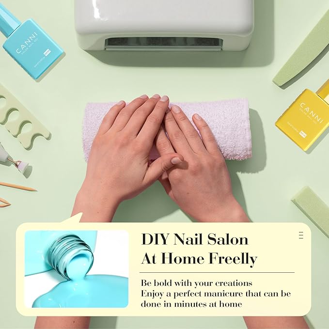 CANNI 9ml Hema-Free Gel Nail Polish Set- 6Pcs White Blue Orange Yellow Colors Gel Polish Kit, Soak Off LED Nail Gel Manicure Kit DIY at Home Salon Gifts for Women Girls