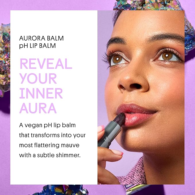 Winky Lux Aurora Glimmer Balm – Nourishing pH Lip Balm with Color Changing Mauve Tint, Hydrating Ceramides Soften and Hydrates Lips, Coconut Scent