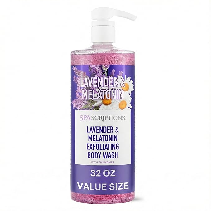 SpaScriptions Lavender & Melatonin Exfoliating Body Wash – 32 fl oz