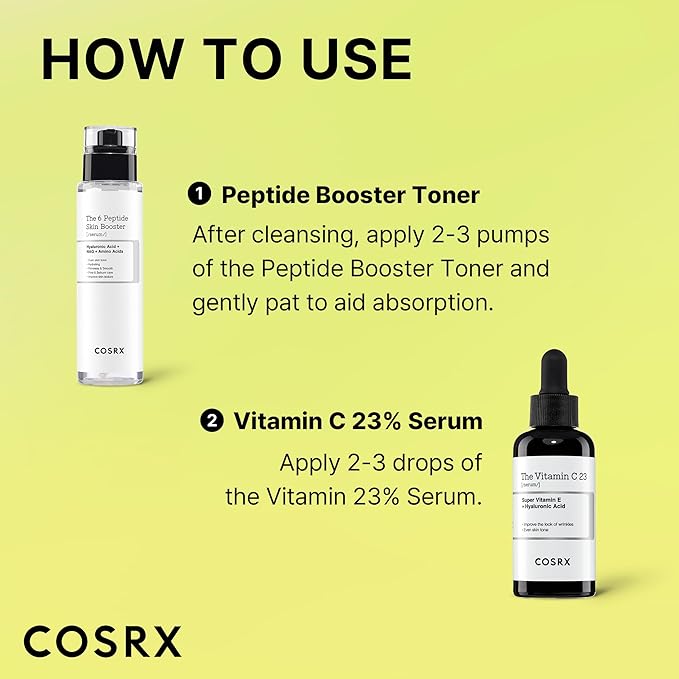 COSRX Vitamin C 23% Peptide Booster Set - Amazon Exclusive - Korean Skin Care Set, Stocking stuffers for women, Vitamin C Serum, Face Serum