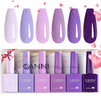 CANNI 6Pcs 9ml Hema-Free Purple Gel Polish,Dark Purple Gel Nail Polish Set,Light Violet Colors Gel Polish Kit, Soak Off LED Nail Gel Manicure Kit DIY at Home Salon Gifts for Women Girls