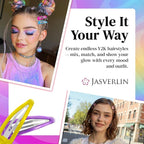 2.5” Large Snap Hair Barrettes for Women Girls, Y2k Colorful Cute Metal Flat Hair Clips for Kids Fine Thin Hair Styling Accessories, Big Neon Hairclips 6 Colors 30 Pcs