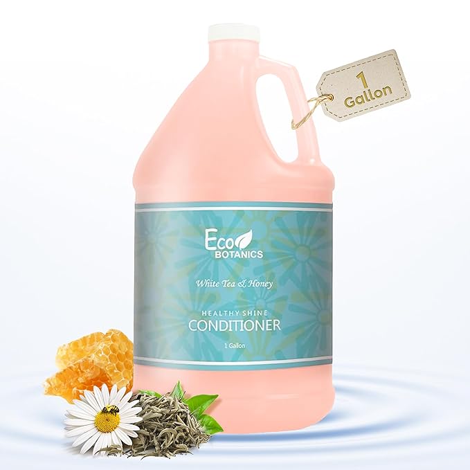 Terra Pure 1-Shoppe Eco Botanics Natural Conditioner with Raw Honey & White Tea | Gallon Jug Bulk Toiletries for Airbnb, Vacation Rentals, and Home Bathroom | Refill For Soap Dispensers