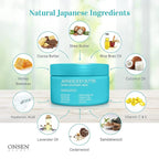 Onsen Japanese Body Butter for Women - Skin Refinery Cream Natural and Organic Shea Butter Moisturizing Clear Skin Exfoliator with Coconut Oil and Vitamin E - 8.6 fl oz / 255 ml (Sandalwood)