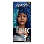 got2b Color Remix Semi-Permanent Hair Color, Blue Euphoria 095, Customizable Temporary Hair Dye to Create A Vibrant or Pastel Shade, Easy At-Home Application, Lasts Up to 15 Washes