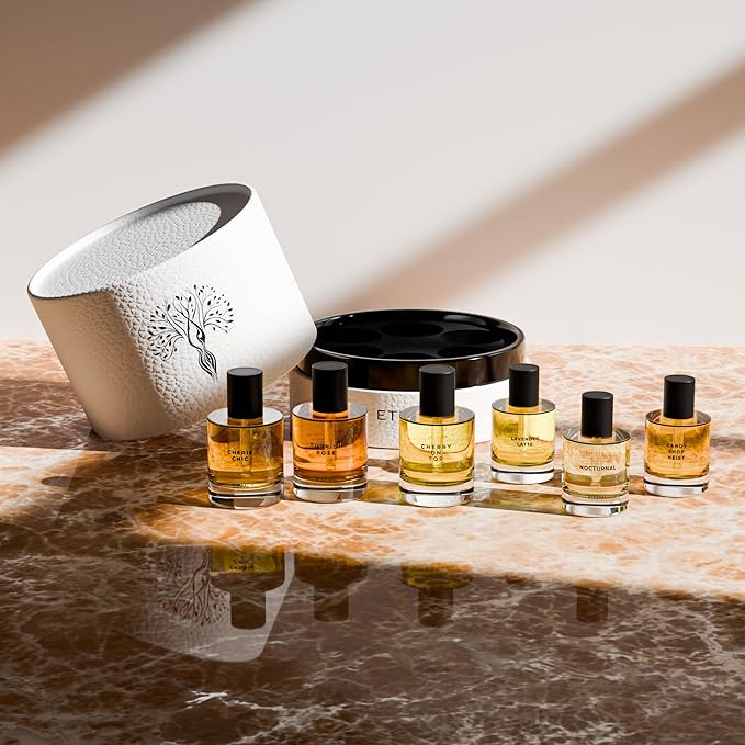 Eternal Perfume Oils Gift Box- Concentrated Perfume Oil Gift Set 6 - Oil-Based Perfume for Women & Men - Eau de Parfum - Cherry On Top, Cherry Chic, Turkish Rose, Lavender latte, Nocturnal, Candy Shop