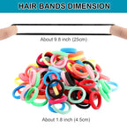 120PCS DWKFEOQ Hair Ties for Women Girls, Elastic Ponytail Holders, Cotton Seamless Hair Bands, No Damage for Thick Hair, 1.8 Inch in Diameter (12 colors)