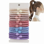 High Elastic Ponytail Holders 15 PCS Hair Ties No Damage for Thick Hair Braided Hair Ties for Women Girls-Spring Sky