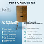 Buy-Rite Electra Metallic Styling Trolley in Gold – Durable Metal Salon Station with 3 Large Drawers, Side Appliance Holder, and Industrial Casters for Hot Tools & Hair Styling, CHM-2883-GLD