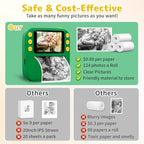 Instant Print Camera for Kids, Christmas Birthday Gifts for Girls Boys, 1080P Instant Digital Print Cameras for Toddler,Portable Toy for 4 5 6 7 8 9 10 Year Old Girl with 32GB SD Card，Green