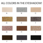 Erinde Nude Brown Eyeshadow Palette, 12 Colors Matte Shimmer Beige Silver Gold Taupe Champagne Gray Black Eye Shadow Palette, Highly Pigmented Long Lasting Waterproof Eyeshadow Pallete, 01