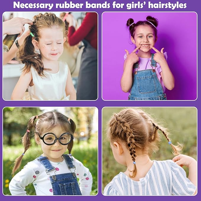 36 Colors Hair Rubber Bands for Hair, 2500 Pcs Elastic Hair Bands with 11 Hair Styling Tools, Colorful Elastic Hair Ties Toddler Hair Accessories for Girls Kids Christmas Gifts for Girls