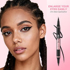 iMethod Liquid Eyeliner - Waterproof Eyeliner 2-in-1 Dual-Ended Eye Liner with Precise Brush-Tip and Thick Tip, Black Liquid Liner Pen, Matte Finish, Long Lasting, Smudge-proof, Transfer-proof