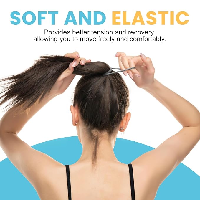 HOYOLS 100pcs Soft Hair Ties no Damage, Seamless Soft Thick Ponytail Holder Scrunchies Head Bands No Crease for Women Girls (Brunette Brown Set)