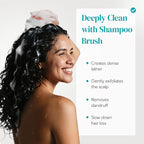 HEETA Hair Scalp Massager Shampoo Brush 2 Pack, Soft Silicone Bristles for Dandruff Removal, Waterproof for Wet & Dry Hair, Suitable for Men & Women (Light Beige & Purple)