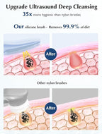 COSLUS Facial Cleansing Brush Silicone Face Scrubber: IPX7 Waterproof Rechargeable Face Wash Brush, 4 Cleansing Modes, Electric Face Brush for Cleaning, Exfoliating, Massaging