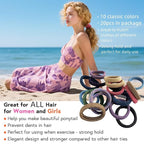 Large Stretch Thick Hair Ties for All Hair Types Seamless Glitter Hair Ponies Elastics Ponytail Holders Hair Scrunchies for Thick Hair Hair Accessories Women Girls 20-Pack