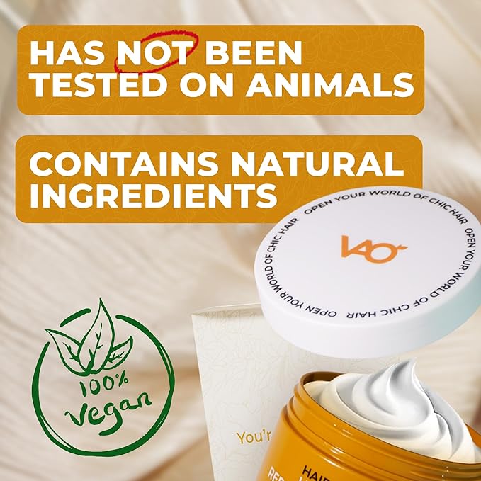 VAO Deep Conditioning Hair Mask for Damaged Hair – Intensive Hydrating Hair Treatment with Argan Oil, Shea Butter, Keratin, Hyaluronic Acid – Deep Conditioner for All Hair Types – 11.8 Fl Oz