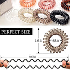 27 PCS Spiral Hair Ties,No Crease Coil Hair Elastic Hair Bands Multi Color Waterproof Phone Cord Hair Accessories For Women Girls Ponytail Holders