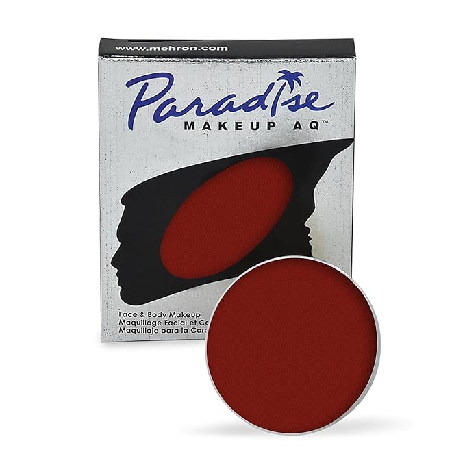 Mehron Makeup Paradise Makeup AQ Refill Size | Stage & Screen Performance, Face & Body Painting, Beauty, Cosplay, and Halloween | Water Activated Face Paint, Body Paint .25 oz (7 ml) (Red)