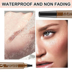 2PC Microblading Eyebrow Pencils for Women, 2026 New 3D Waterproof 4-Tip Magic Eyebrow Pencil With Micro-Fork Tip,Easy to Create a Natural Makeup Look,Suitable For All day use(Light Brown)