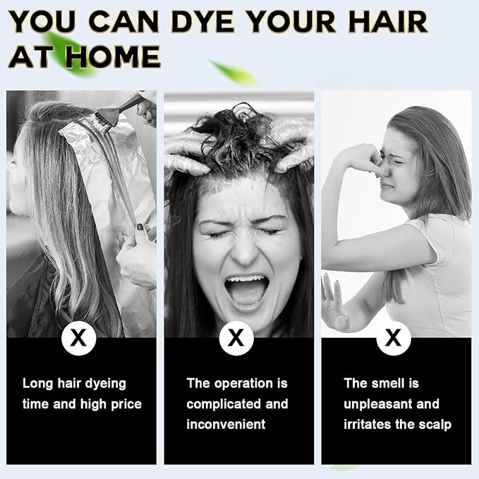 IIIMEIDU Hair Dye Shampoo 3 in 1 for Gray, Black Hair, Herbal Ingredients for Women Men, Grey Coverage 500ml (Chestnut)