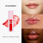 Blanc Essential Lip Oil - 50HR Moisturizing & Hydrating Korean Lip Gloss Makeup with 6 Botanical Extracts - Lightweight, Non-Sticky Clear Essence Overnight Repair 0.15 fl oz (#02 Raspberry)