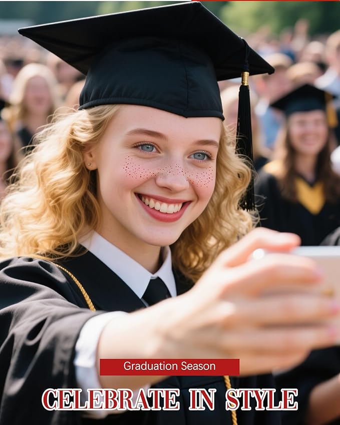 Red Face Glitter - Waterproof and Long-Lasting Body Glitter Speckles, Sparkle Makeup Patches for Festivals and Parties (RED - 8 Sheets)