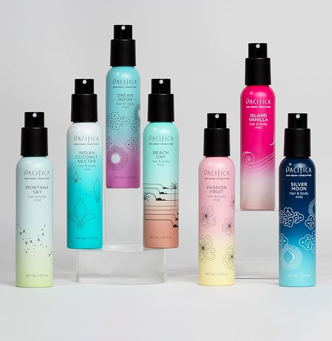 Pacifica Indian Coconut Nectar Hair Mist Perfume & Full Body Spray for Women - Body Mist Fragrance w/Tiare, Sugar, Vanilla, Almond & Amber Clean Beauty Alcohol-Free, Vegan & Cruelty-Free, 5 Oz