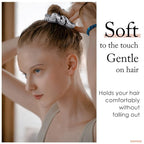 OLESILK 100% Mulberry Silk-Scrunchies for Hair Sleep, Women Grils Silk Hair Ties for Frizz & Breakage Curly Hair, No Damage, Elastics Ponytail Holder, 3 Pack