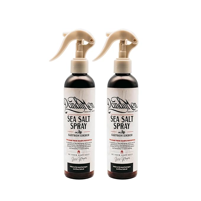 Sea Salt Spray – Lightweight Texture, Volume, and Flexible Hold with Epsom Salt & Pro-Vitamin B5 (2-pack, Saffron Ember)